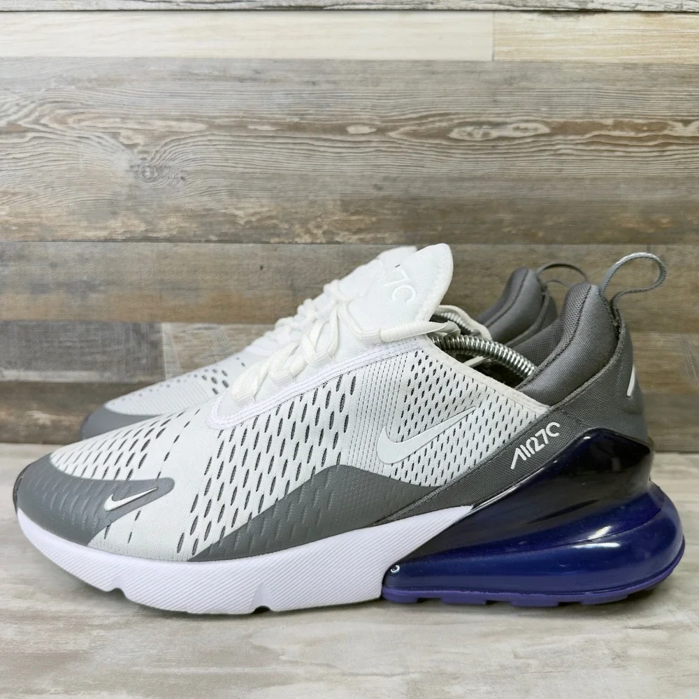 Nike Air Max 270 White Persian Violet Mens Size 12 Sneakers White AH8050-107